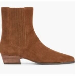 Steve Madden Dorothea Brown Suede Square Toe Ankle Boots Block Heel Womens 6.5M